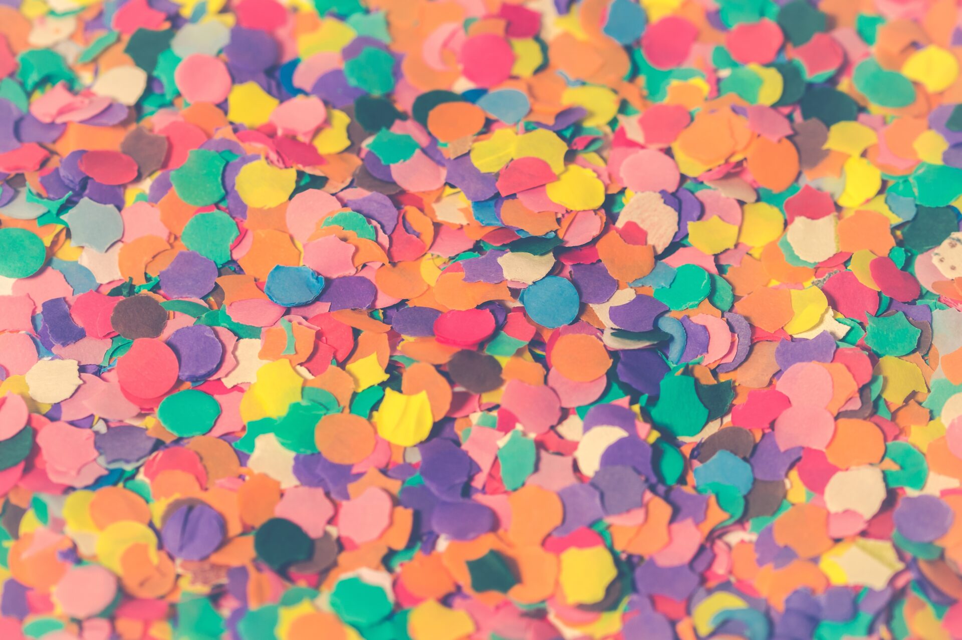 A closeup picture of confetti.
