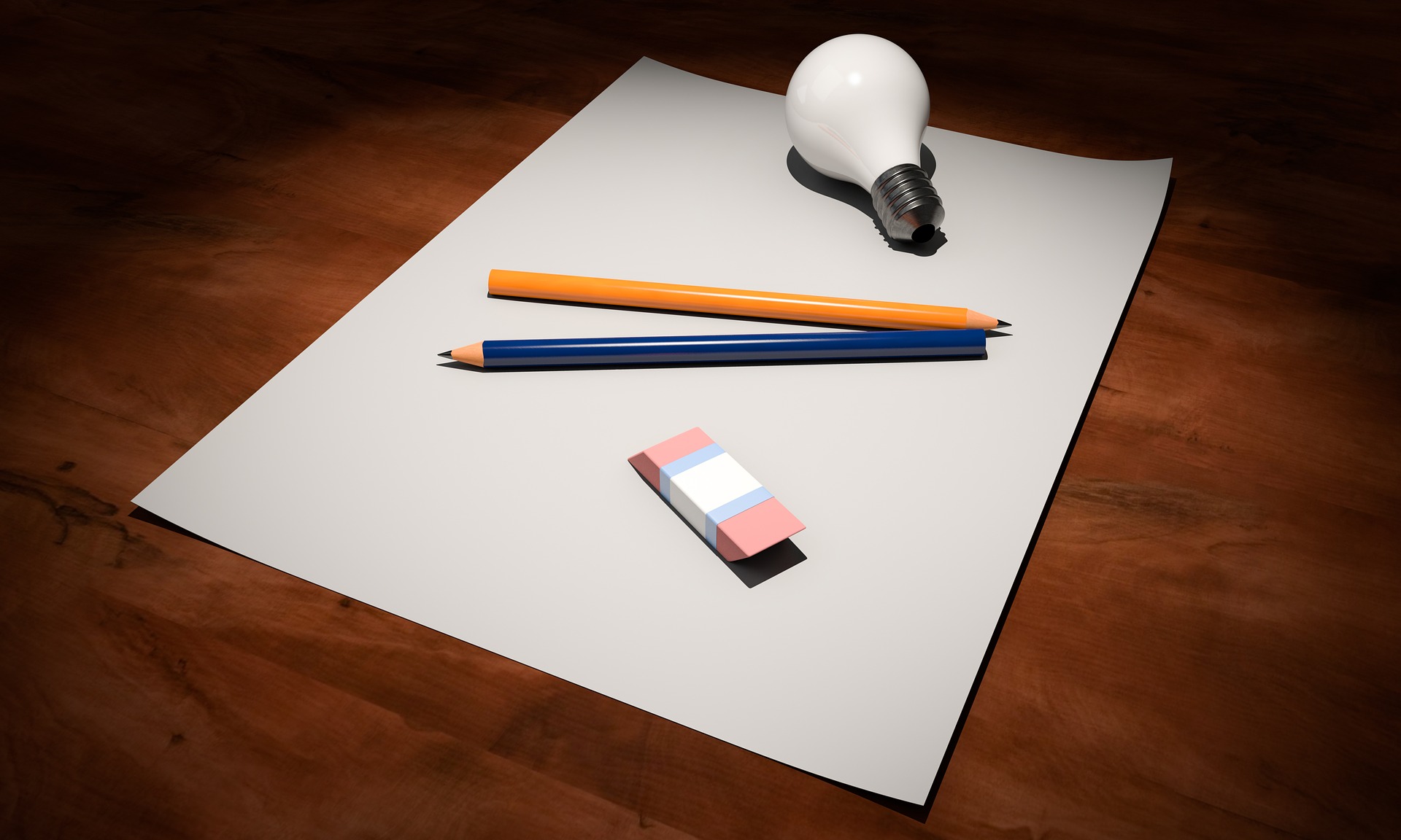 A piece of paper and a pencil.