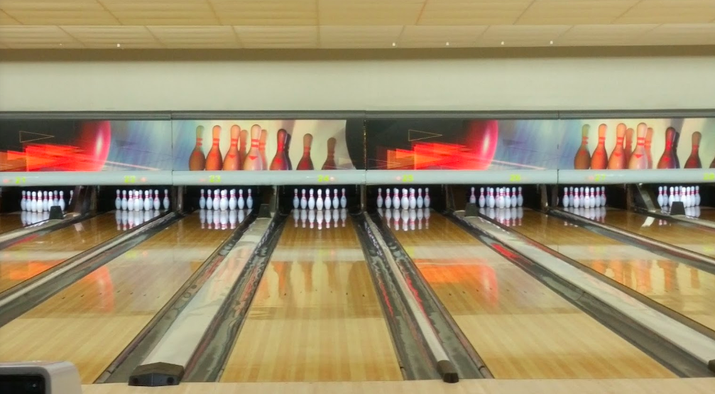 Bowling lanes at Rev's Bowling Alley.