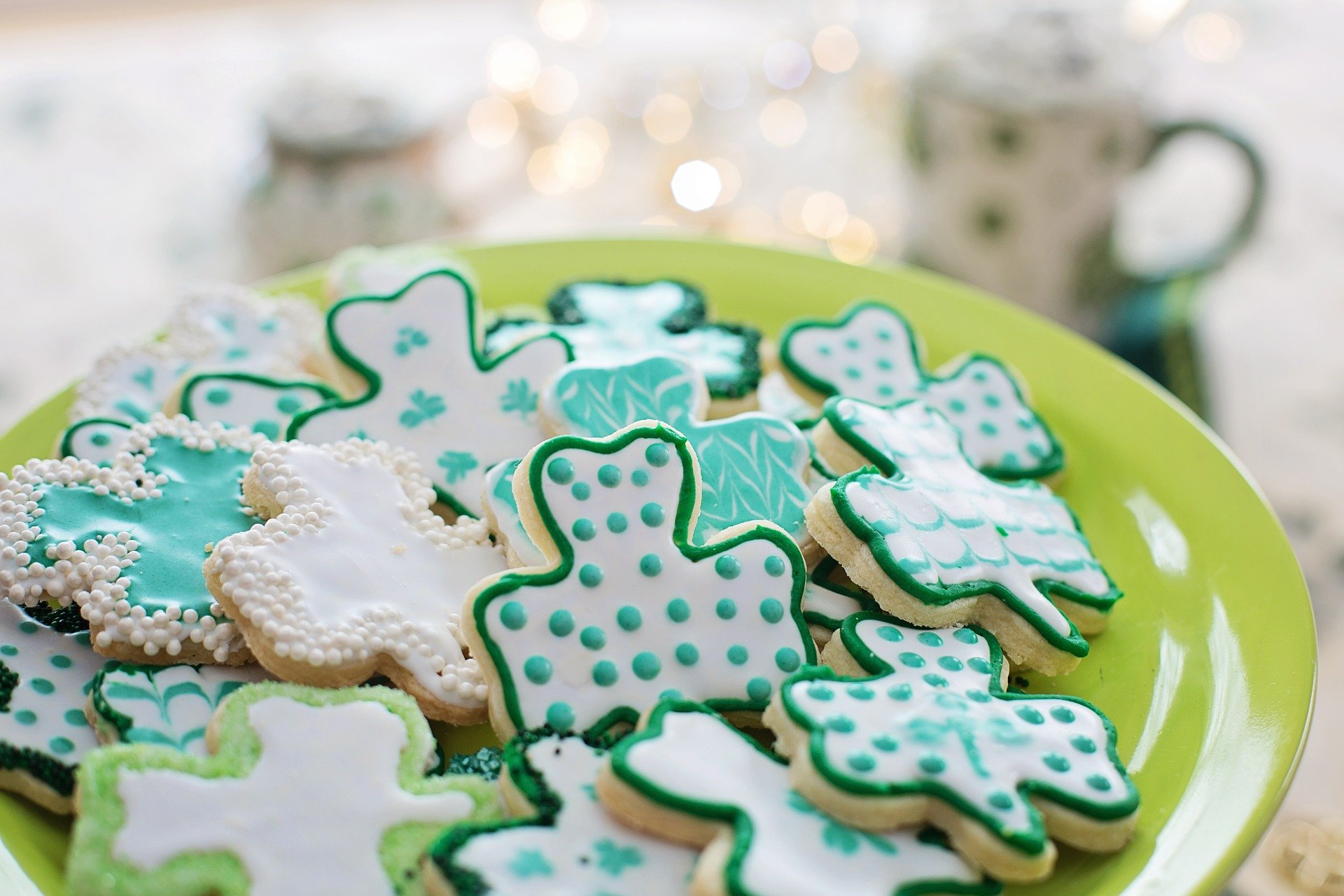 A plate of St. Patrick's Day cookies.
