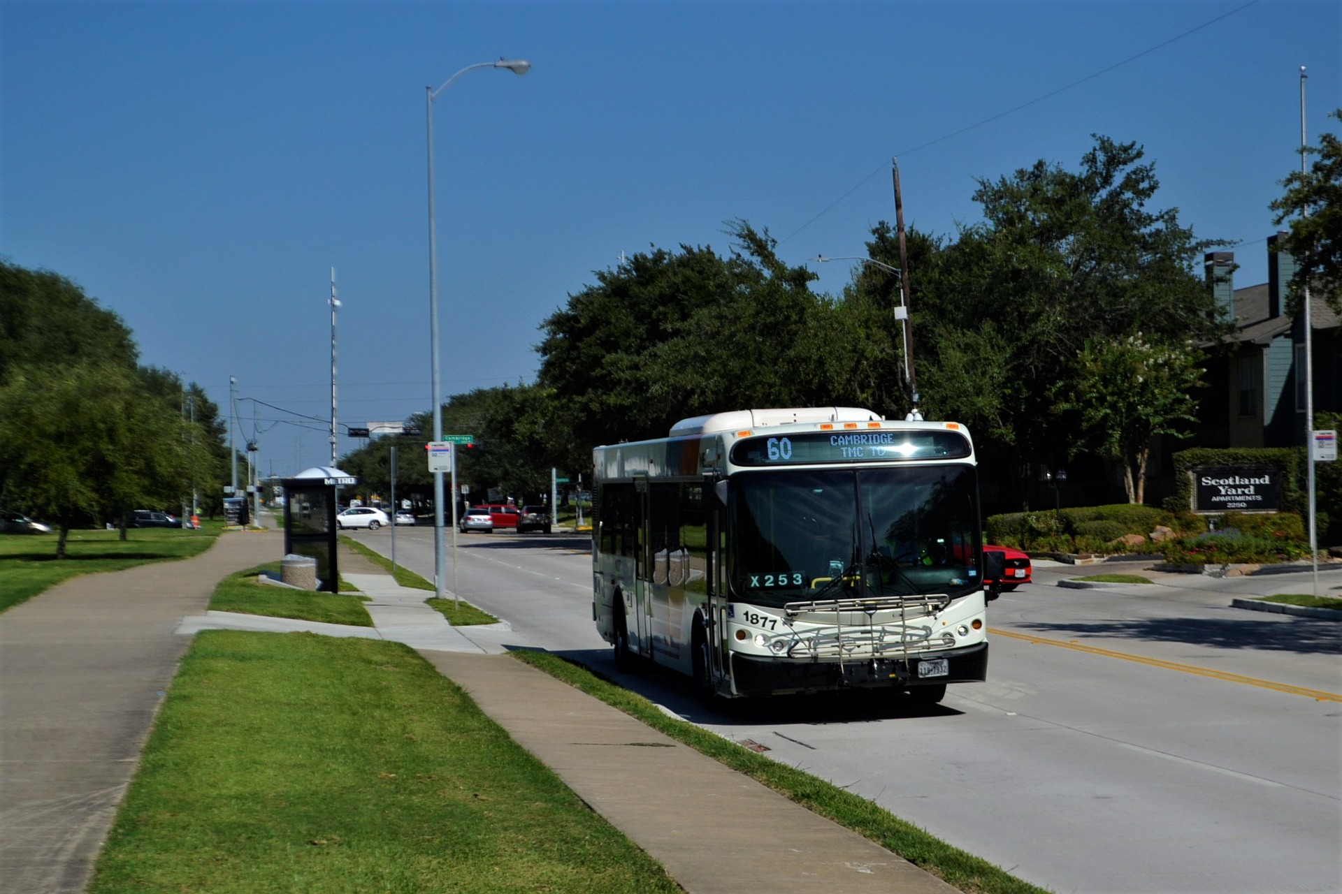 A city bus providing public transportation.